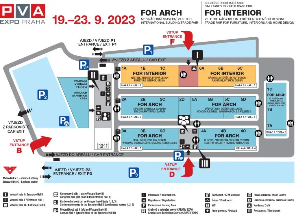 Plan vystaviste PVA expo praha